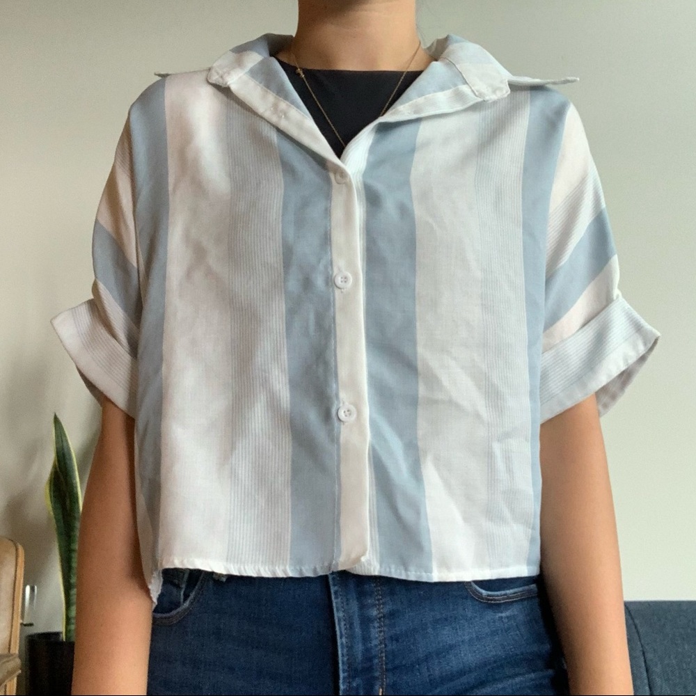 Blue & White Button Down